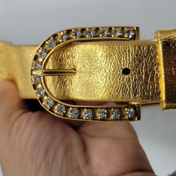 Vintage Gold Waist Best With Jeweled Buckle Size 26 - Picture 5 of 12
